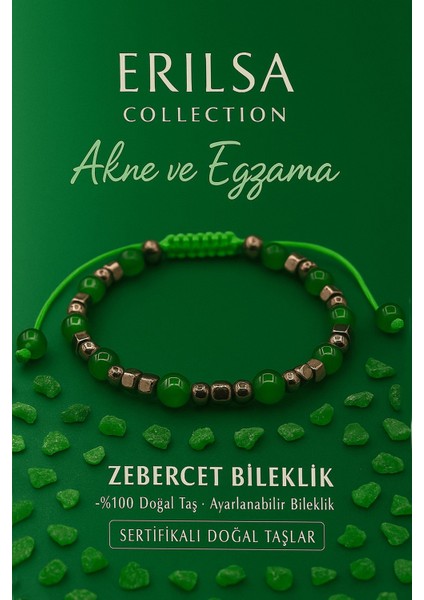 Sertifikalı Akne ve Egzama Destek Bilekliği - Zebercet ve Terahertz Taşı 6mm