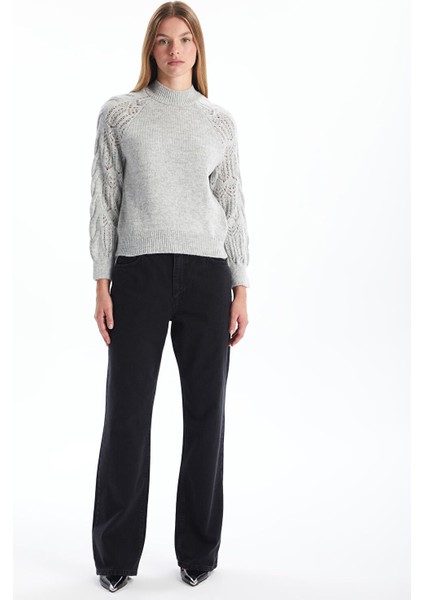 Yeni Sezon Yarım Balıkçı Yaka Ajurlu Kadın Triko Kazak fiyatları