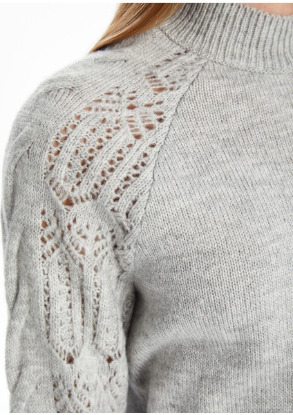 Yeni Sezon Yarım Balıkçı Yaka Ajurlu Kadın Triko Kazak modelleri