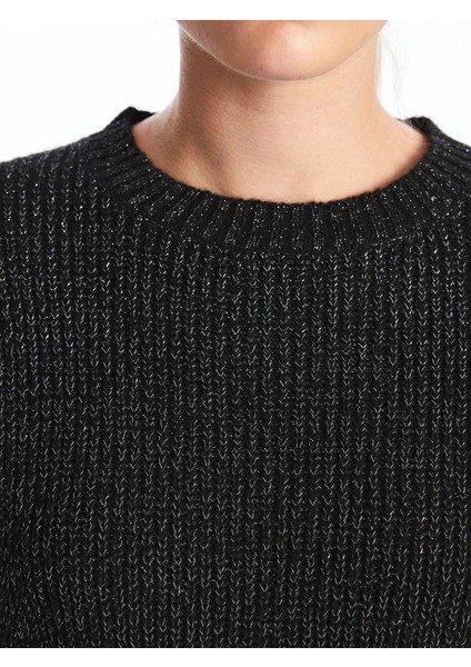 Yeni Sezon Bisiklet Yaka Parlak Görünümlü Kadın Triko Kazak modelleri