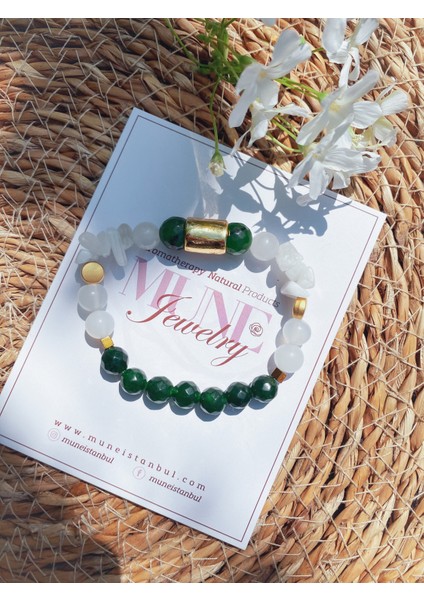 Mimi, Yeşim ve Ay Taşı Doğal Taş Bileklik modelleri