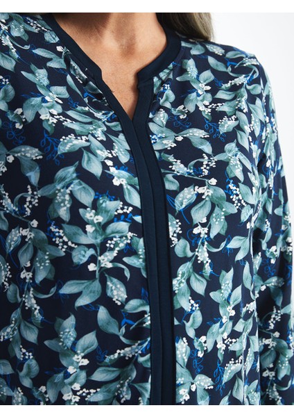 Yeni Sezon Kaçık Yaka Çiçekli Kadın Bluz modelleri