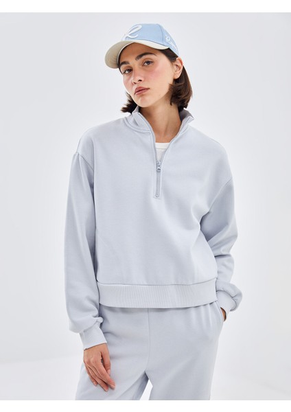 Yeni Sezon Dik Yaka Oversize Kadın Kalın Sweatshirt