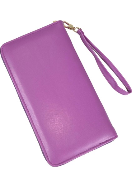 1018 Cilt Büyük Boy Cüzdan / Clutch Çanta Mor