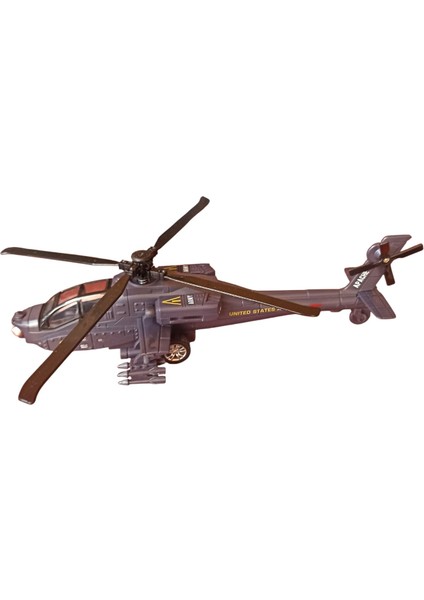 Metal Işıklı ve Sesli Dev Savaş Helikopteri (26 Cm) - Gerçekçi Uçuş Deneyimi!