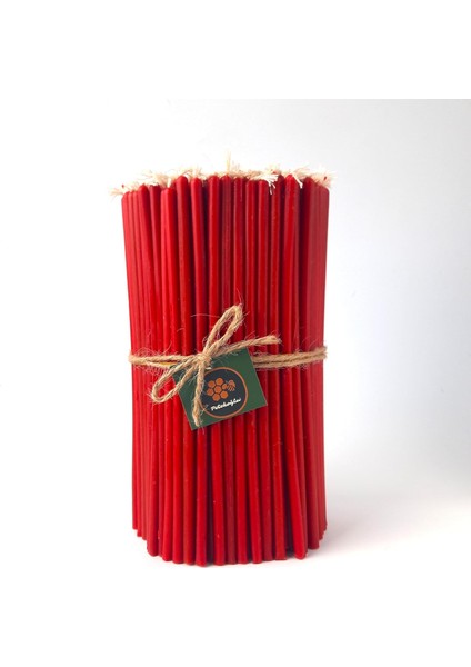 Mum Dilek Mumu Petek Uzun Parti Nişan Düğün Ritüel Doğum Günü Mum 15 Adet Beeswax Candle (Kırmızı)