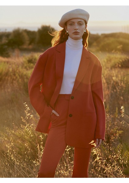 Yeni Sezon Düz Uzun Kollu Kadın Blazer Ceket