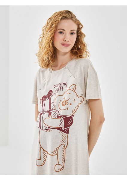 Yeni Sezon Bisiklet Yaka Winnie The Pooh Baskılı Hamile Gecelik fiyatları