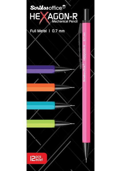 Hexagonr Mekanik Kurşun 12&apos;li Ambalaj Mor 0.7 mm