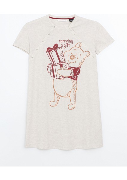 Yeni Sezon Bisiklet Yaka Winnie The Pooh Baskılı Hamile Gecelik indirimleri