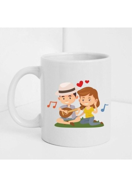 Sevgililer Gününe Özel Beyaz Baskılı Kupa