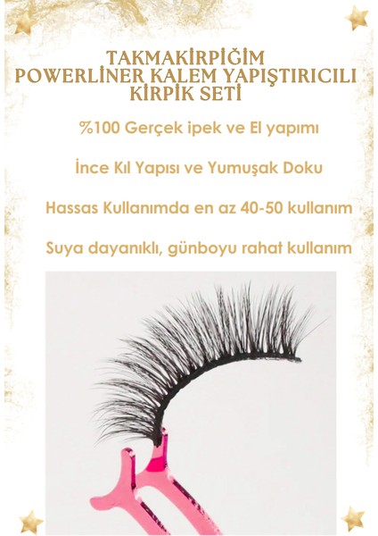 Beşli Yoğun Ipek Takma Kirpik Set ve Powerliner Şeffaf Kalem Yapıştırıcı (Aparat Hediye) fiyatları