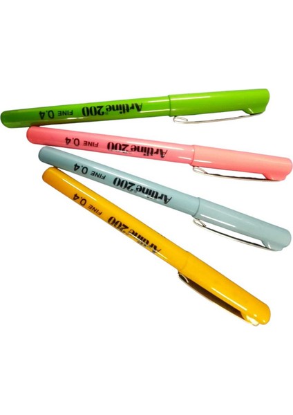 200N Fine Keçe Uçlu Kalem 0,4 ( Sarı, A. Mavi, Pembe, F.yeşili ) 4 Lü Set fiyatları
