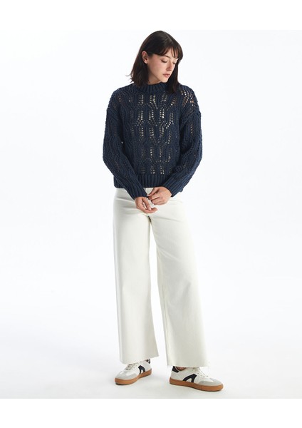 Yeni Sezon Dik Yaka Ajurlu Kadın Triko Kazak fiyatları