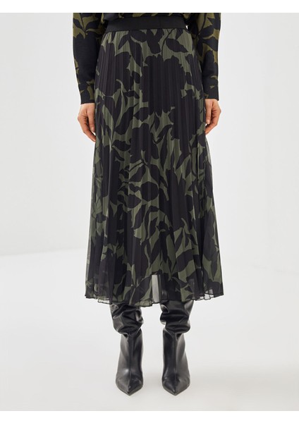 Yeni Sezon Beli Lastikli Desenli Pileli Kadın Etek fiyatları