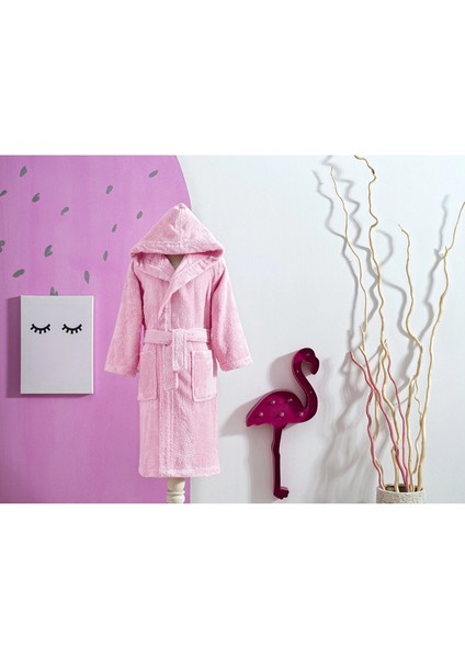 Ashley Pembe Kapüşonlu Bambu Kız Çocuk Bornozu fiyatları