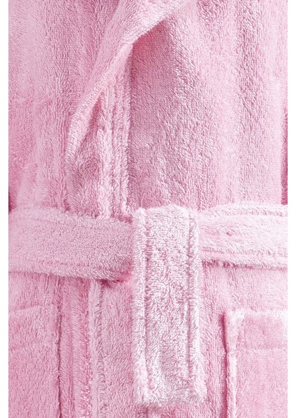 Ashley Pembe Kapüşonlu Bambu Kız Çocuk Bornozu modelleri