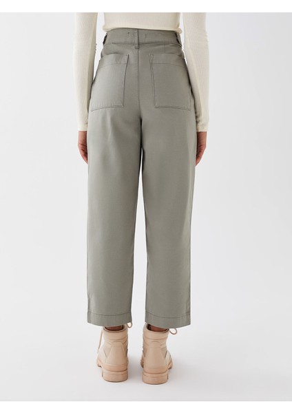 Yeni Sezon Rahat Kalıp Düz Gabardin Kadın Pantolon indirimleri