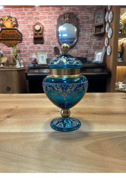 (Şekerlik) 5'li Mavi, Cam, El Işçiliği, Salon Aksesuar Konsol Seti (Tek Tek Satılabilir) fiyatları