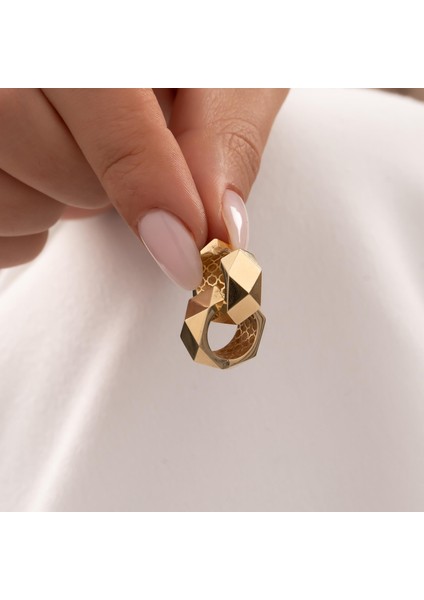 Geometrik Model 14 Ayar Altın Küpe fiyatları
