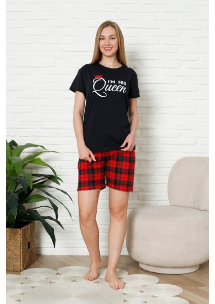 Kadın Pijama Takımı - Ekose Altlı (Diz Üstü) - 12426 modelleri