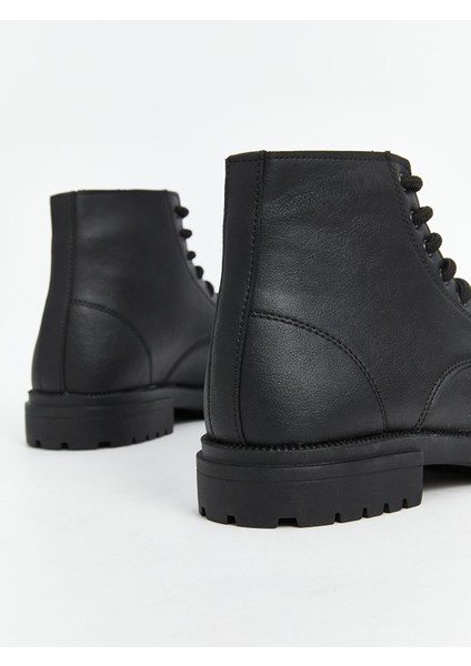 Yeni Sezon Deri Görünümlü Bağcıklı Erkek Bot indirimleri