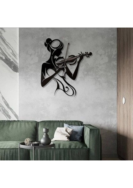 Keman Çalan Kadın Metal Duvar Dekoru – Sanatsal Minimalist Tasarım modelleri