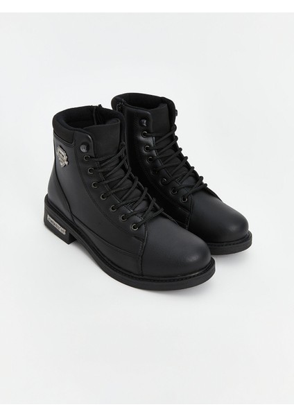 Yeni Sezon Bağcıklı Deri Görünümlü Erkek Bot