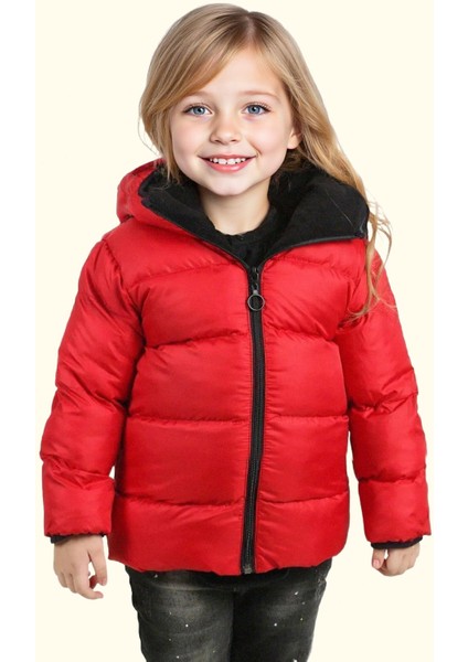 Kız Çocuk Polarlı Kürklü Kapüşonlu Su Geçirmez Rüzgara Dayanıklı Şişme Kışlık Mont Kaban modelleri