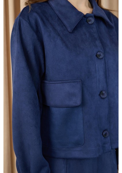 Kadın Cep Detaylı Scuba Süet Ceket Takım 14397 fiyatları