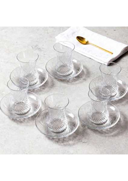 Güral Cam 12 Parça 6 Kişilik Çay Takımı Mystıc