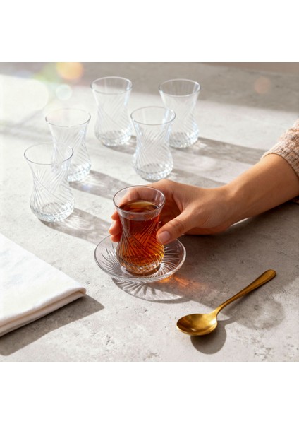 Güral Cam 12 Parça 6 Kişilik Çay Takımı Mystıc fırsatları