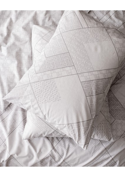 Aurelie Tek Kişilik %100 Pamuk Ranforce Baskılı Nevresim Takımı - Gri