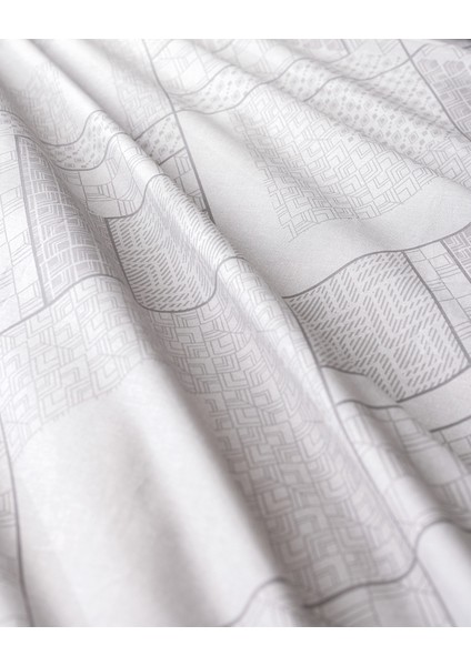 Aurelie Tek Kişilik %100 Pamuk Ranforce Baskılı Nevresim Takımı - Gri