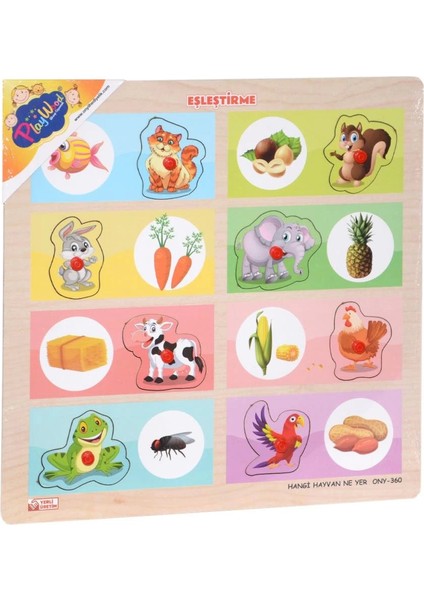 Bfs Nessiworld ONY-360-361 Onyıl, Ahşap Tutmalı Eşleştirme - Hangi Hayvan Ne Yer