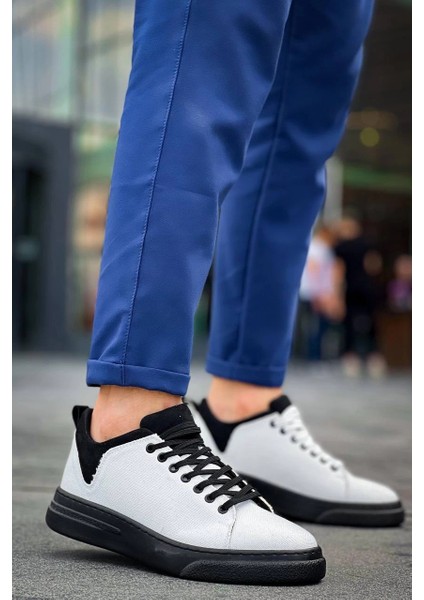 Lvsqvr KB-X204 Kuback Beyaz Siyah Keten Siyah Yüksek Taban Günlük Erkek Spor Ayakkabı (Numara: 42) fiyatları