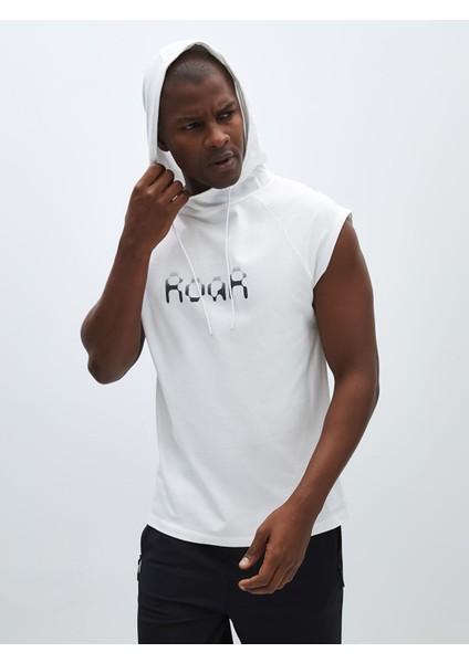 Yeni Sezon Kapüşonlu Kolsuz Baskılı Erkek Spor Atlet