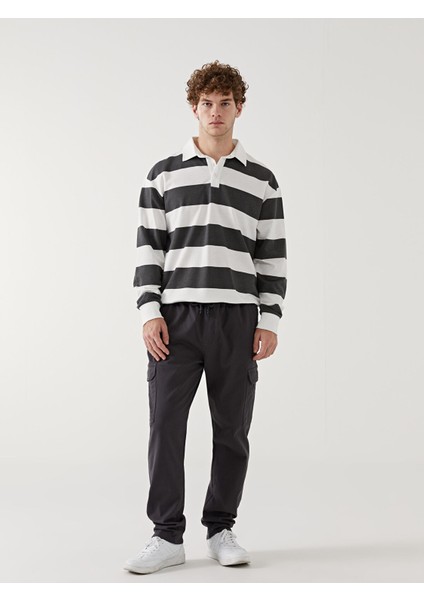 Yeni Sezon Polo Yaka Uzun Kollu Çizgili Erkek Kalın Sweatshirt fiyatları