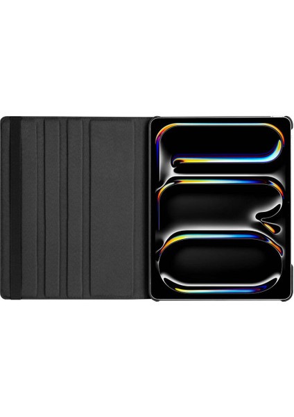 iPad Pro 13 2025 M5 Mkst Dönebilen Standlı Kılıf - Siyah