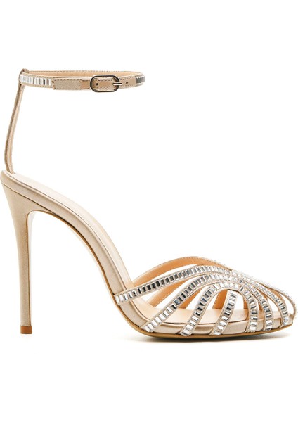 Solev Bej Tekstil Kadın Topuklu Sandalet