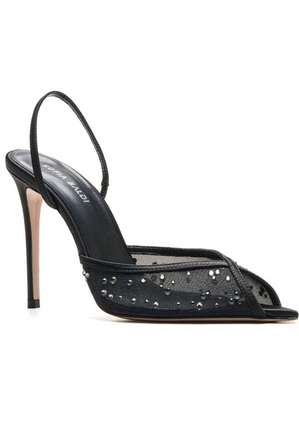 Cros Siyah Tekstil Kadın Topuklu Sandalet fiyatları