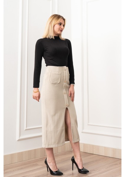 Velora Signature Wool Slit Skirt fırsatları