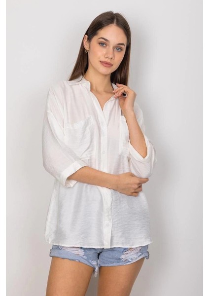 Lvsqvr Cepli Salaş Gömlek T1010 Beyaz (Beden: Xl) fırsatları