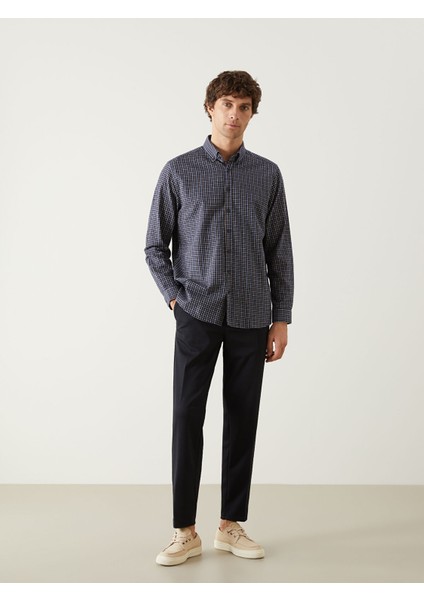 Yeni Sezon Slim Fit Uzun Kollu Ekose Poplin Erkek Gömlek fiyatları