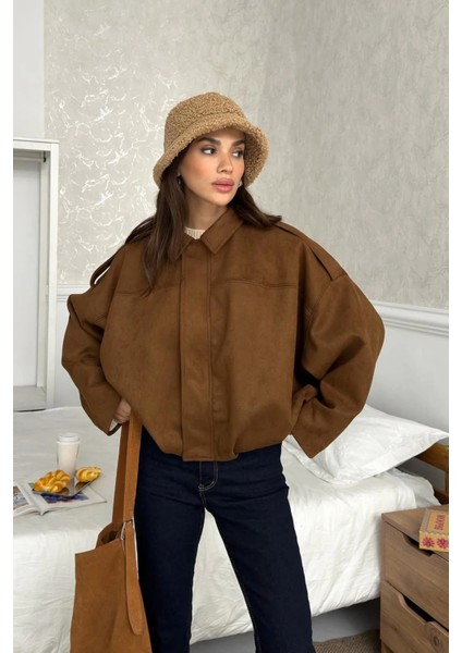 Basic Crop Gömlek Ceket (Shacket) Camelbasic, Crop, Gömlek fiyatları