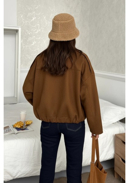 Basic Crop Gömlek Ceket (Shacket) Camelbasic, Crop, Gömlek modelleri