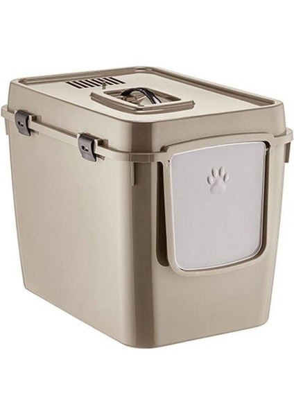 Handor Kapalı Kedi Tuvaleti XXL 57X39X43 - Bej