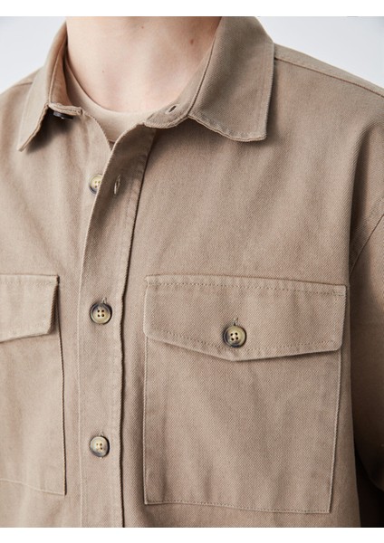 Yeni Sezon Regular Fit Uzun Kollu Gabardin Erkek Gömlek Ceket indirimleri