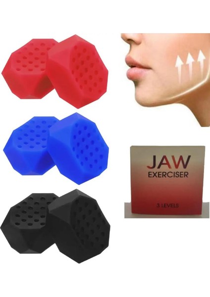 Face Yoga Başlangıç-Orta-Zor Jawline Çene Kası Egzersiz Topu 6'lı Set