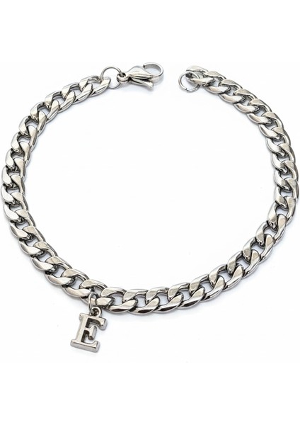 Kişiye Özel Harfli Gurmet Spor Unisex Zincir Çelik Bileklik Sevgiliye Eşe Hediye H081H